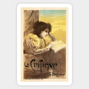 Le Journal  LA CRITIQUE 1895 Vintage French Literature Magazine Sticker